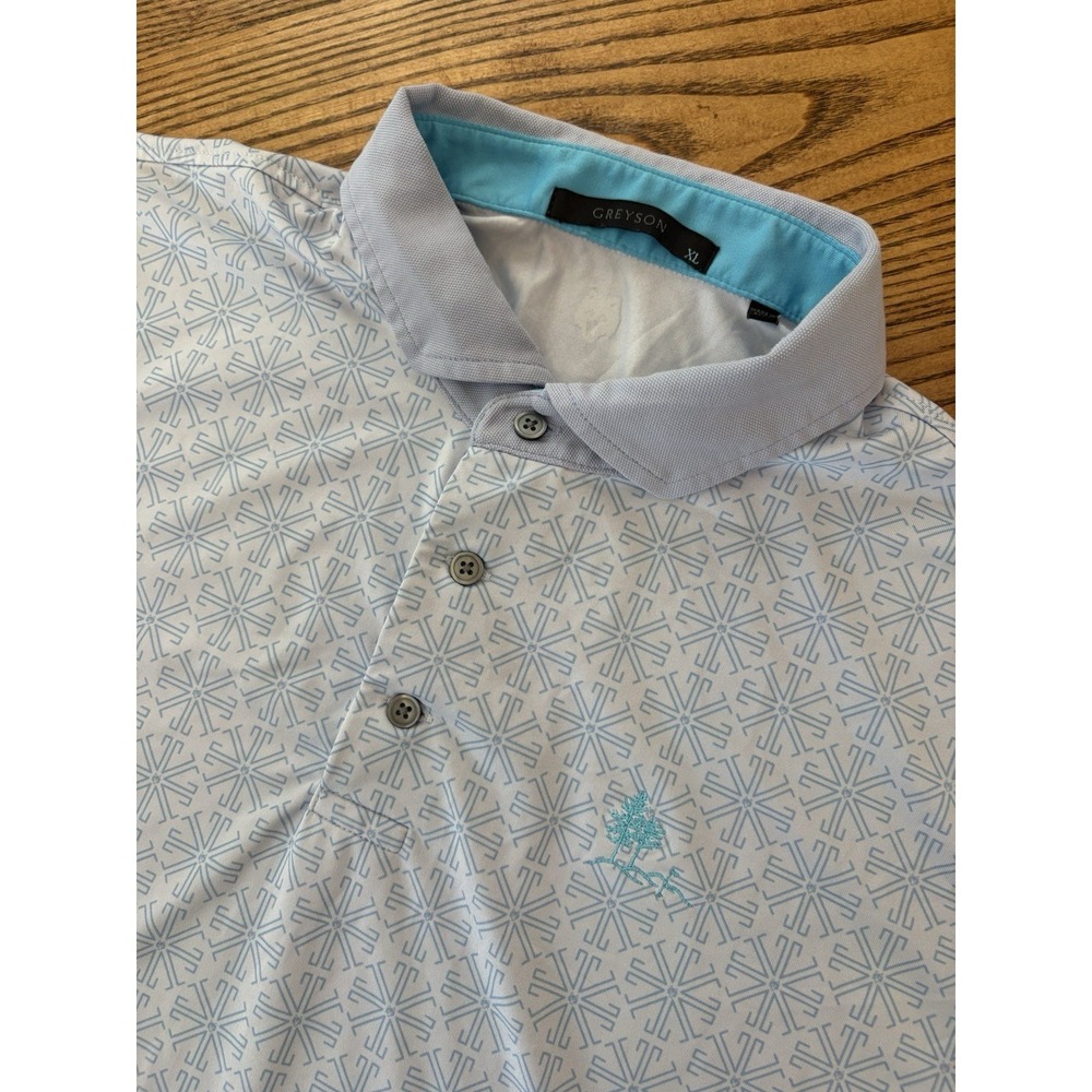 Greyson Men's XL Lavender‎ Geometric Print Golf Short Sleeve Polo Shirt